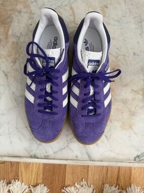 Adidas Gazelle 9.5 Suede Sneakers - Purple/White